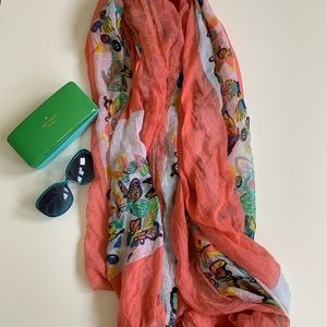 Sheet coral butterfly scarf